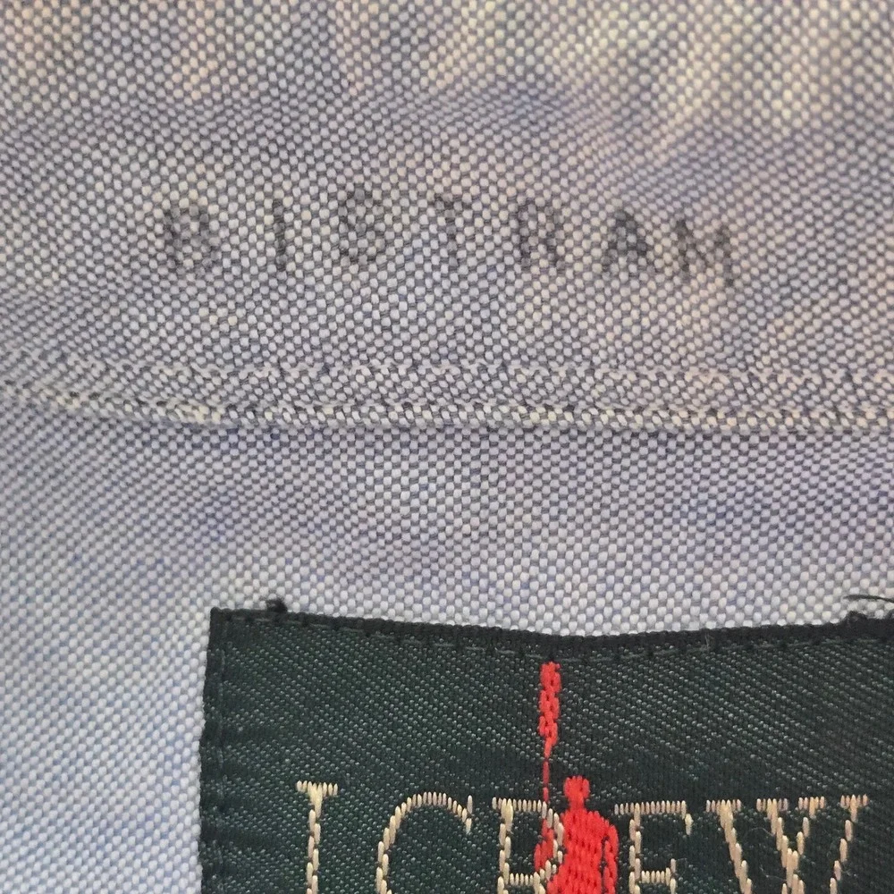 Vintage J. Crew Oarsman Blue Oxford Button Down Shirt Mens 16.5 34 Cotton
